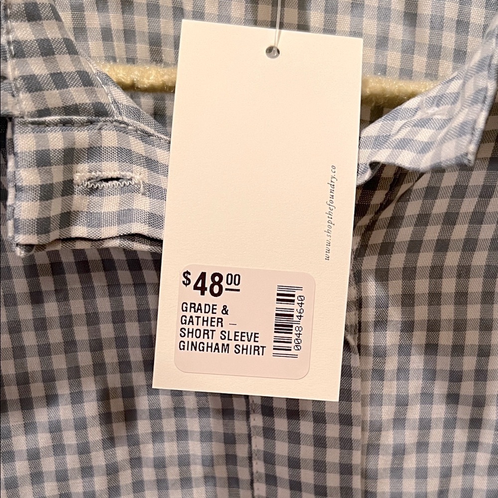 Grade and Gather Blue Checkered Casual Button Down Shirt - Picture 4 of 6